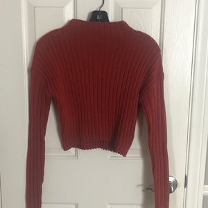 Burnt orange Guess crop sweater